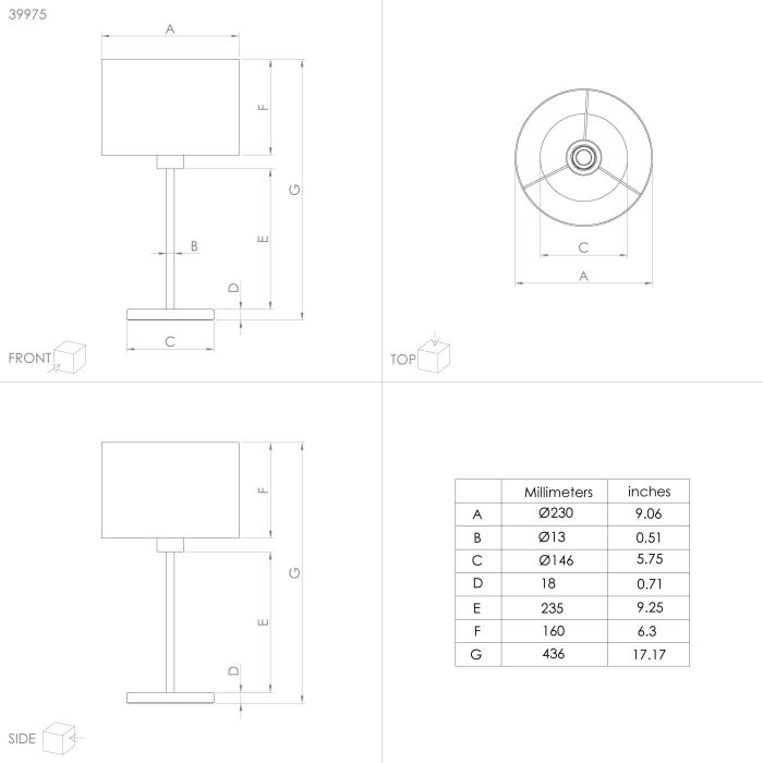 Lampe de Coin CASUARITA Noir / Or 1×E27