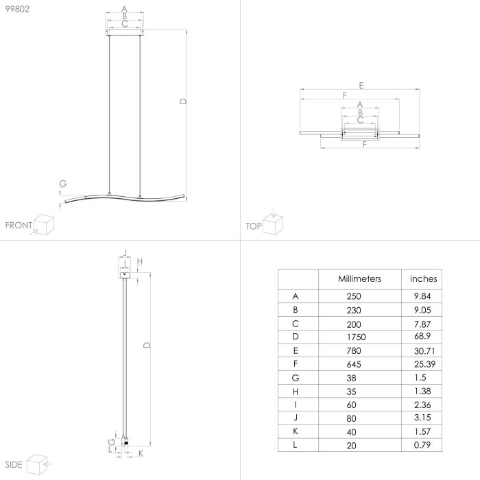 Lustre LED LAJIAS Noir