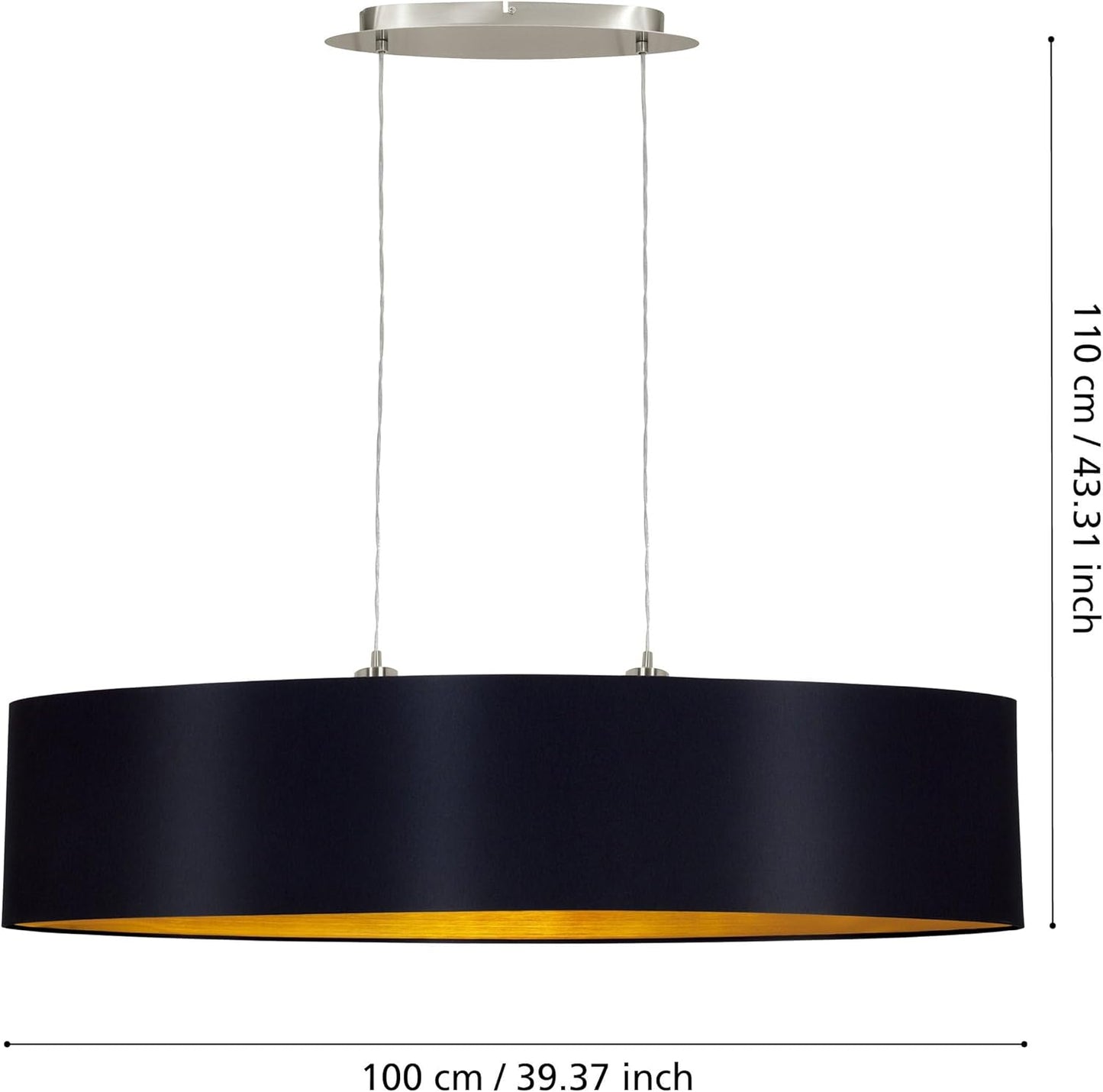 Lustre MADERLO L 100 Noir