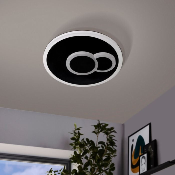 Plafonnier LED CADEGAL Rond Noir Ø20 cm