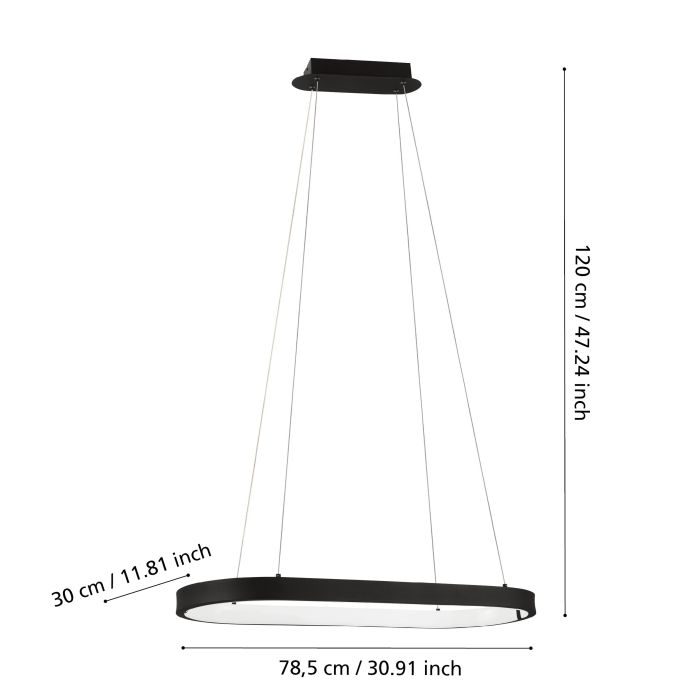 Lustre LED CODRIALES Noir / Blanc