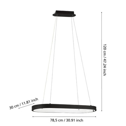 Lustre LED CODRIALES Noir / Blanc
