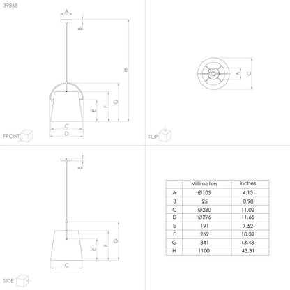 Suspension GRANADILLOS Noir 1×E27