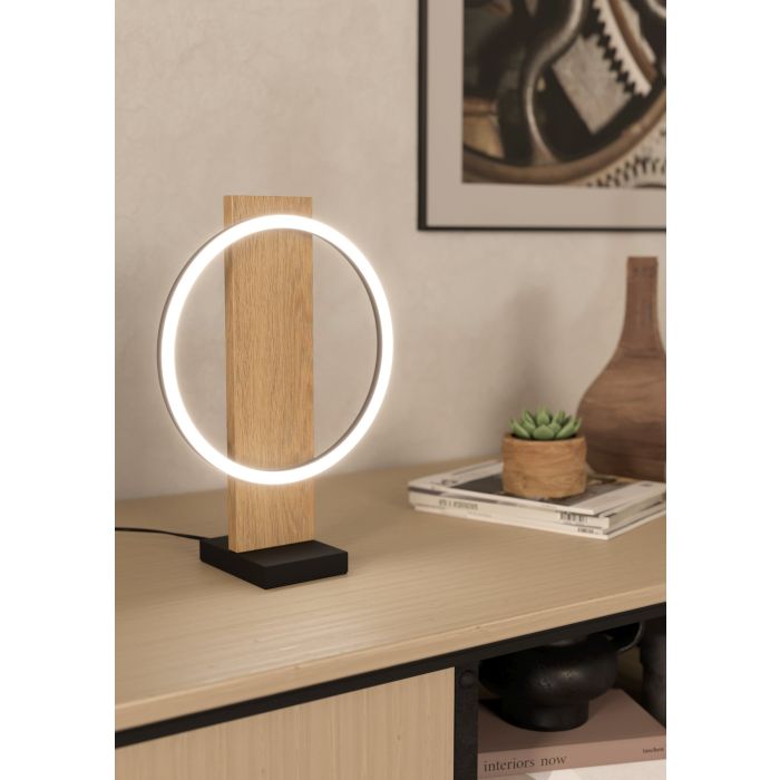 Lampe à Poser LED BOYAL Noir / Chêne