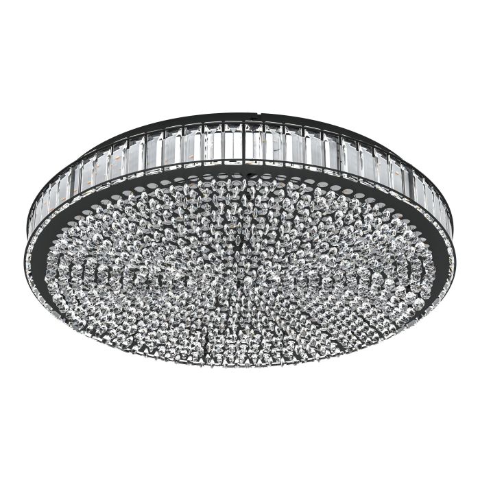 Plafonnier LED BALPARDA Noir / Cristal Ø60 cm