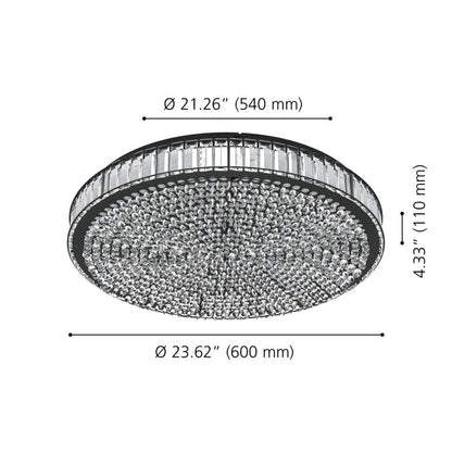 Plafonnier LED BALPARDA Noir / Cristal Ø60 cm