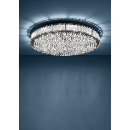 Plafonnier LED BALPARDA Noir / Cristal Ø60 cm