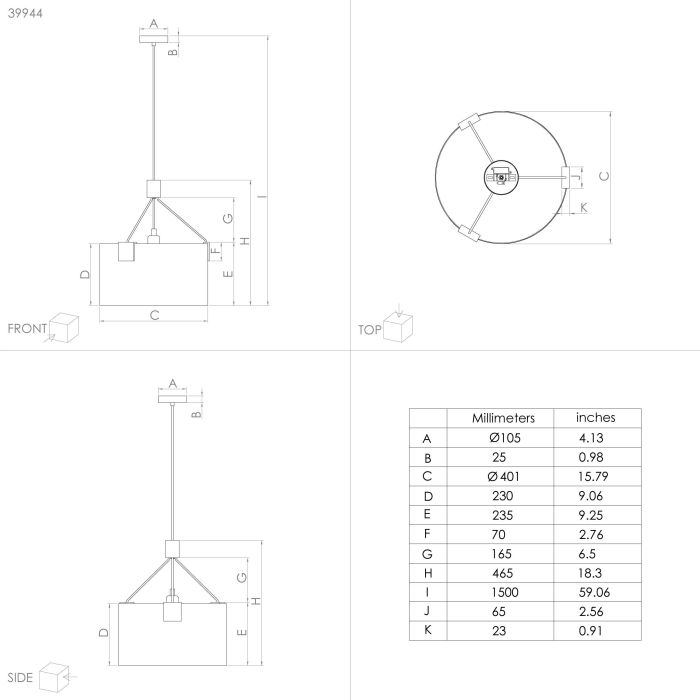 Suspension POTOSI 1×E27