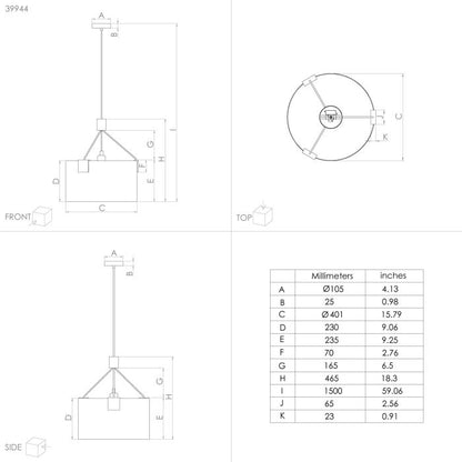 Suspension POTOSI 1×E27