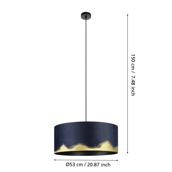 Suspension CASUARITA Noir / Or 1×E27