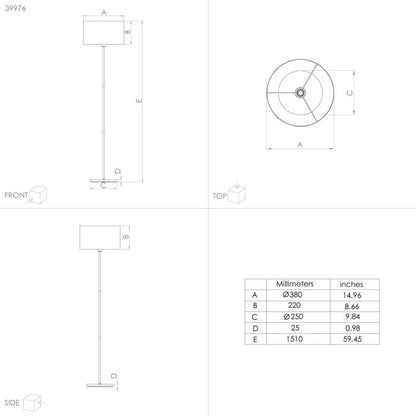 Lampe Abat-jour CASUARITA Noir / Bleu 1×E27