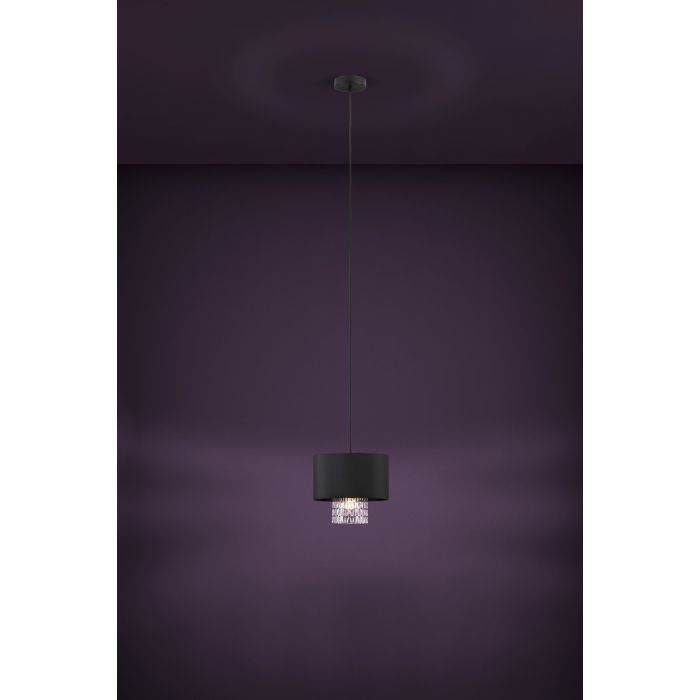 Suspension SAPUARA Noir / Transparent 1×E27