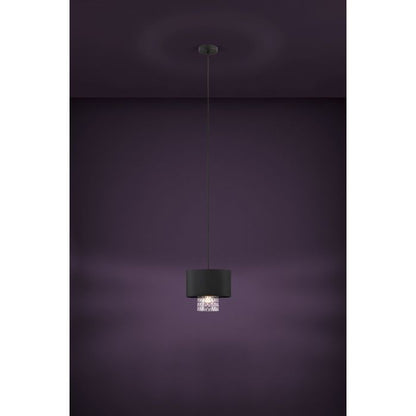 Suspension SAPUARA Noir / Transparent 1×E27