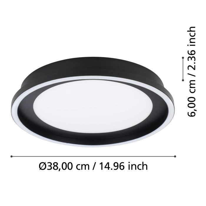Plafonnier CALAGRANO Rond Noir