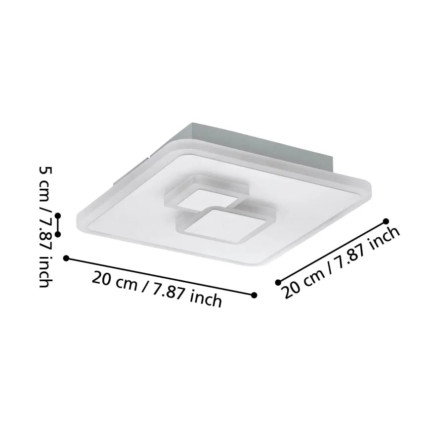 Plafonnier LED CADEGAL Carré Blanc 20×20 cm