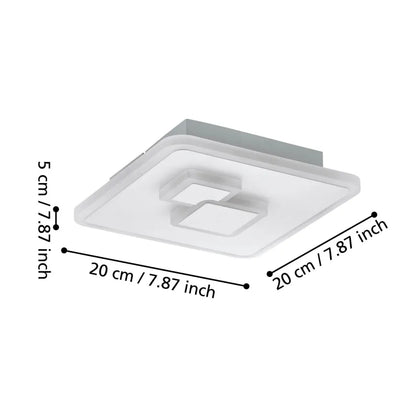 Plafonnier LED CADEGAL Carré Blanc 20×20 cm