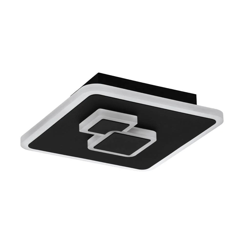 Plafonnier LED CADEGAL Carré Noir 20×20 cm