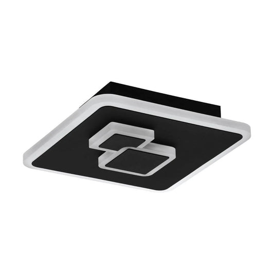 Plafonnier LED CADEGAL Carré Noir 20×20 cm